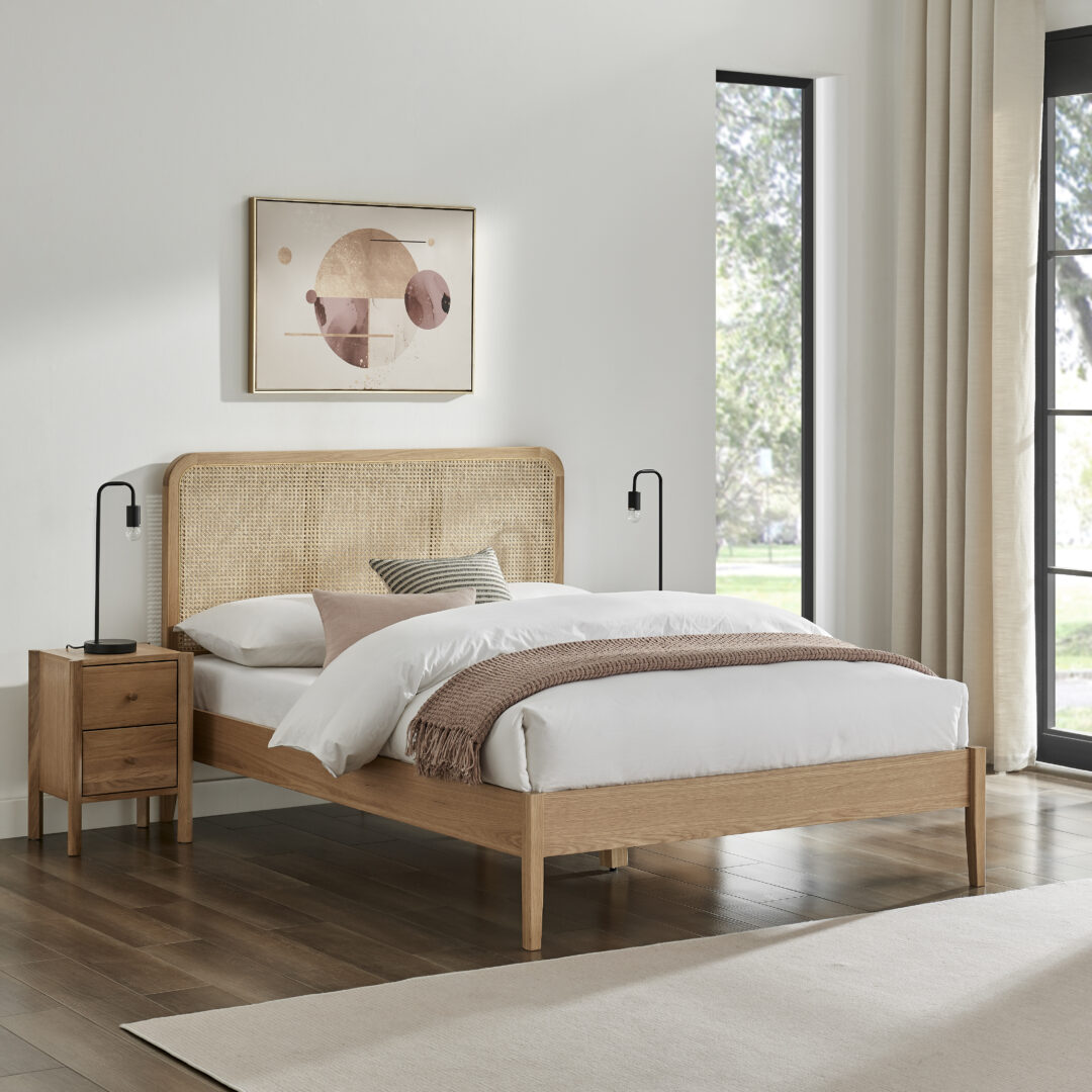 Brook Rattan Oak Bedstead