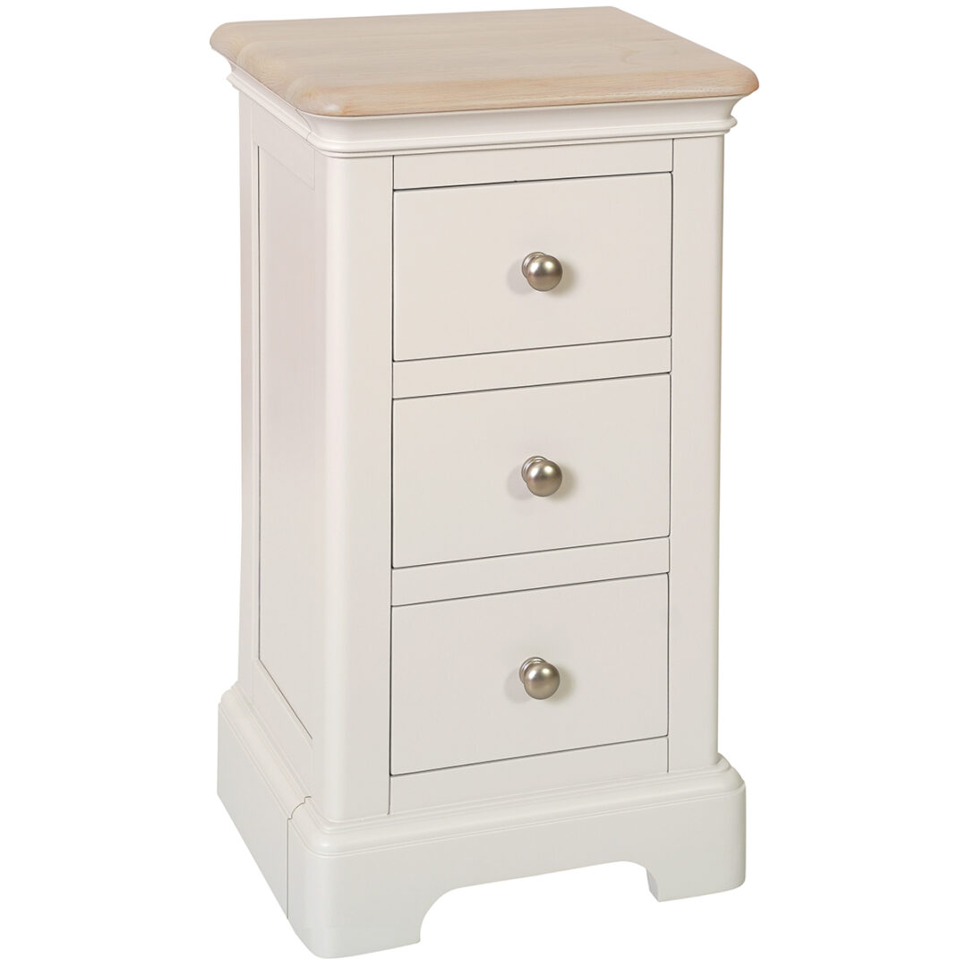 Arundel Compact 3 Drawer Bedside Painted Grey